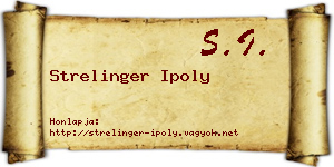 Strelinger Ipoly névjegykártya